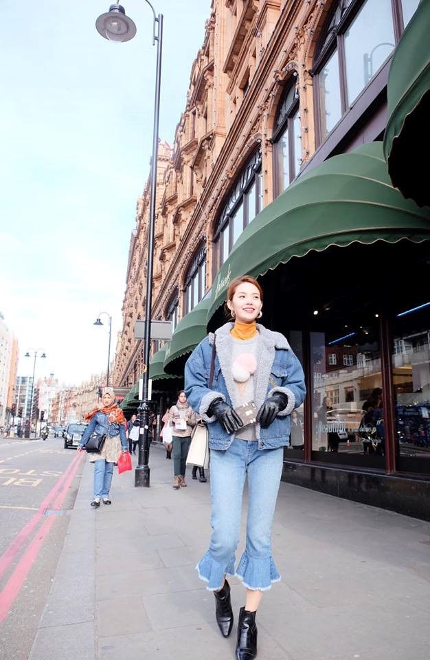 Mix áo khoác jeans với quần jeans dài cực chất