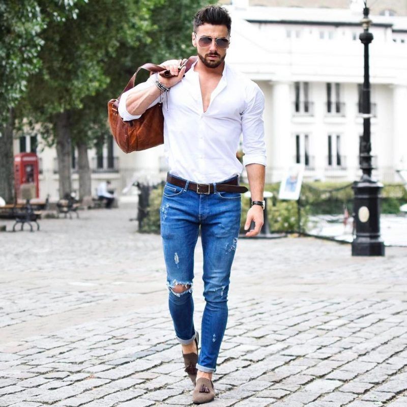 Sơ mi nam và quần jeans-bộ đôi năng động