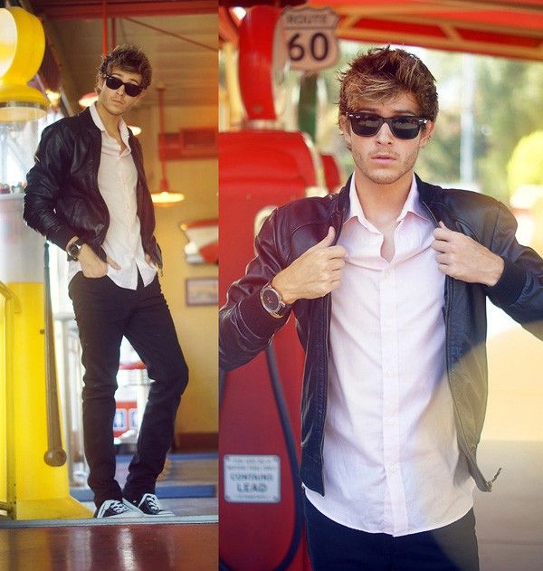 Sơ mi nam cùng jacket da, tại sao không?