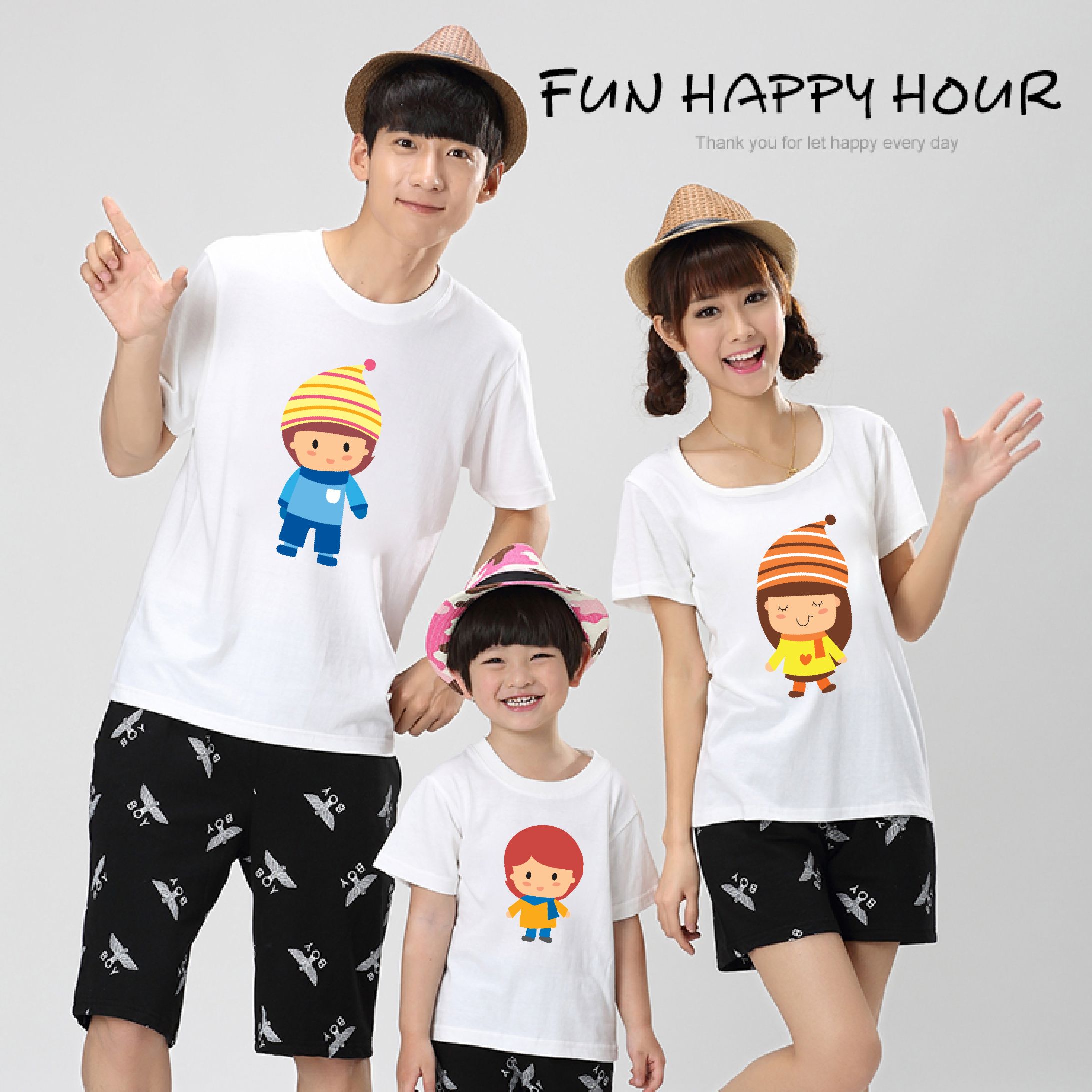Áo thun cổ tròn với những hình ảnh ngộ nghĩnh