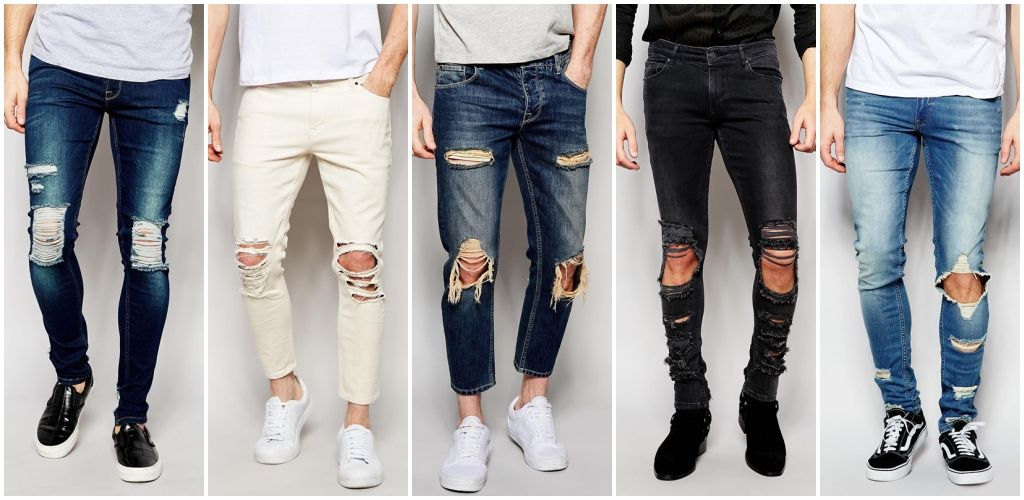 Quần jeans nam rách gối cho chàng trai phong trần