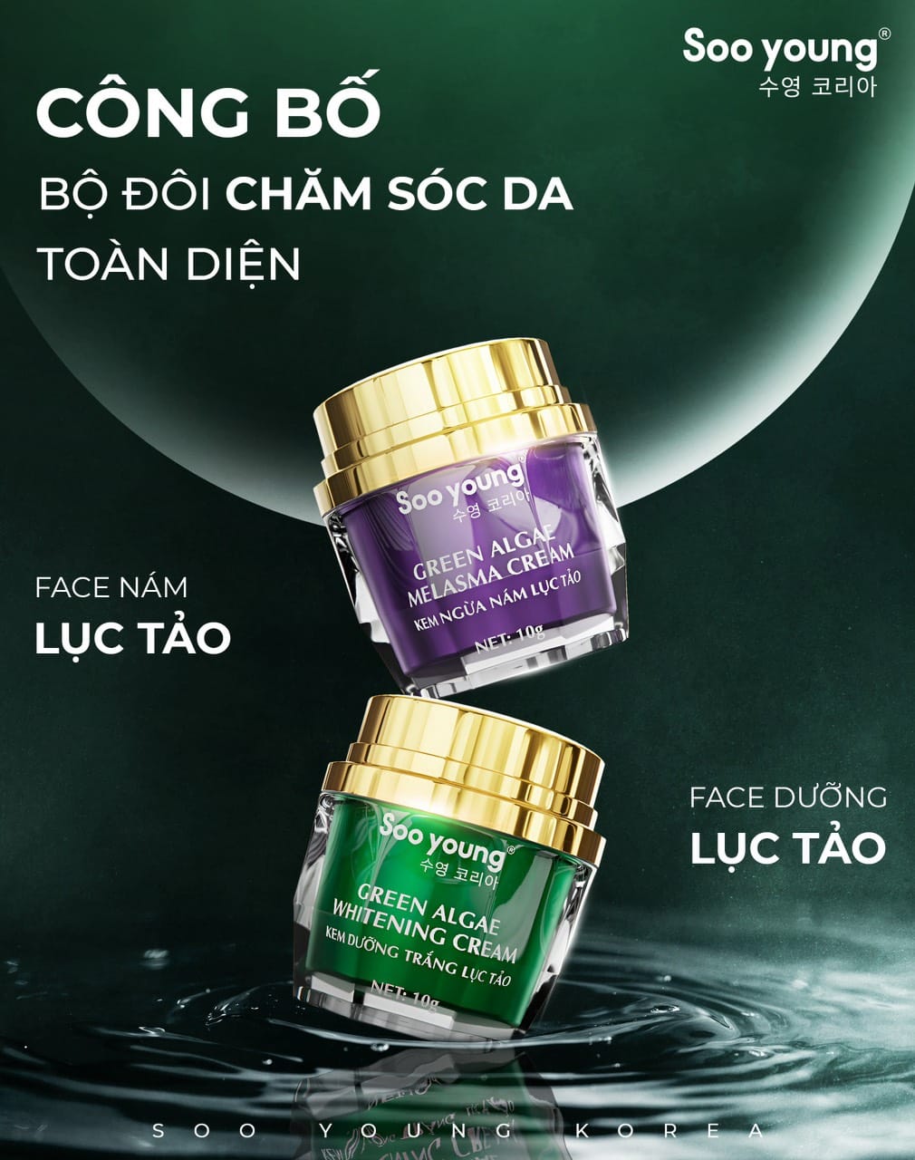 Combo Face Ngày Lục Tảo Soo Young Mini + Face Đêm Lục Tảo Soo Young Mini