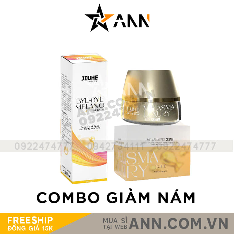Combo Giảm Nám Kem Face Melasma Luxury và Serum Bye Bye Melano Jiuhe Thanh Tô Cosmetics