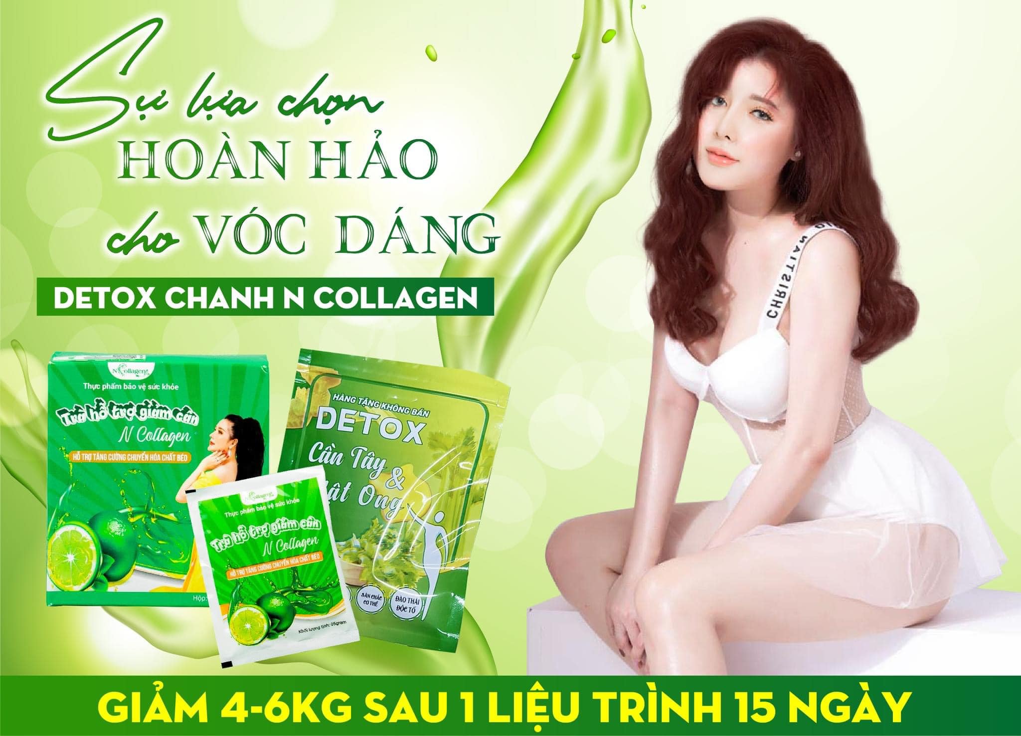 Detox Chanh Giảm Cân N Collagen giúp da đẹp dáng thon