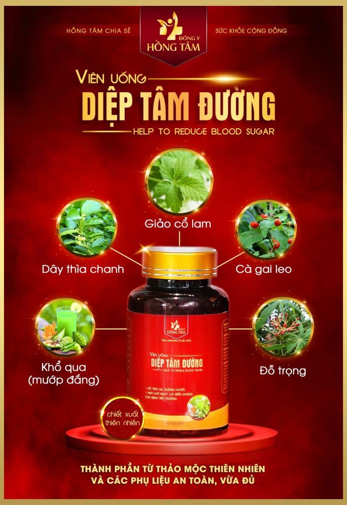 Diệp tâm đường ĐÔNG Y HỒNG TÂM hỗ trợ điều trị bệnh tiểu đường