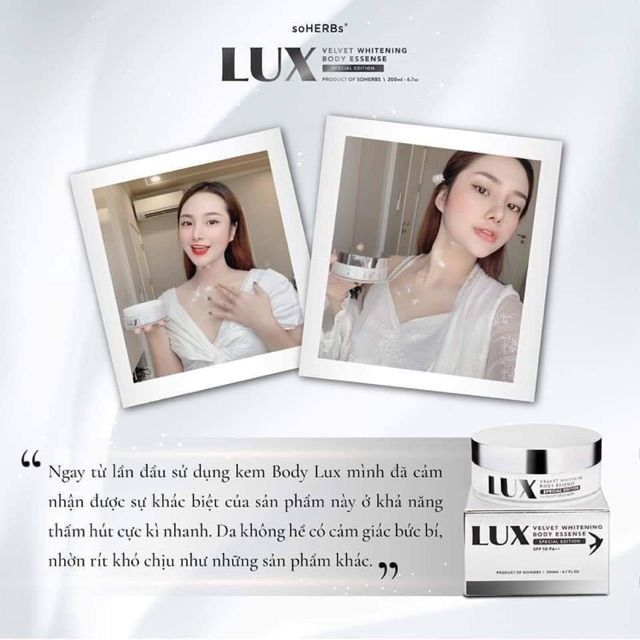 Kem body Lux - tinh chất yến tươi & collagen