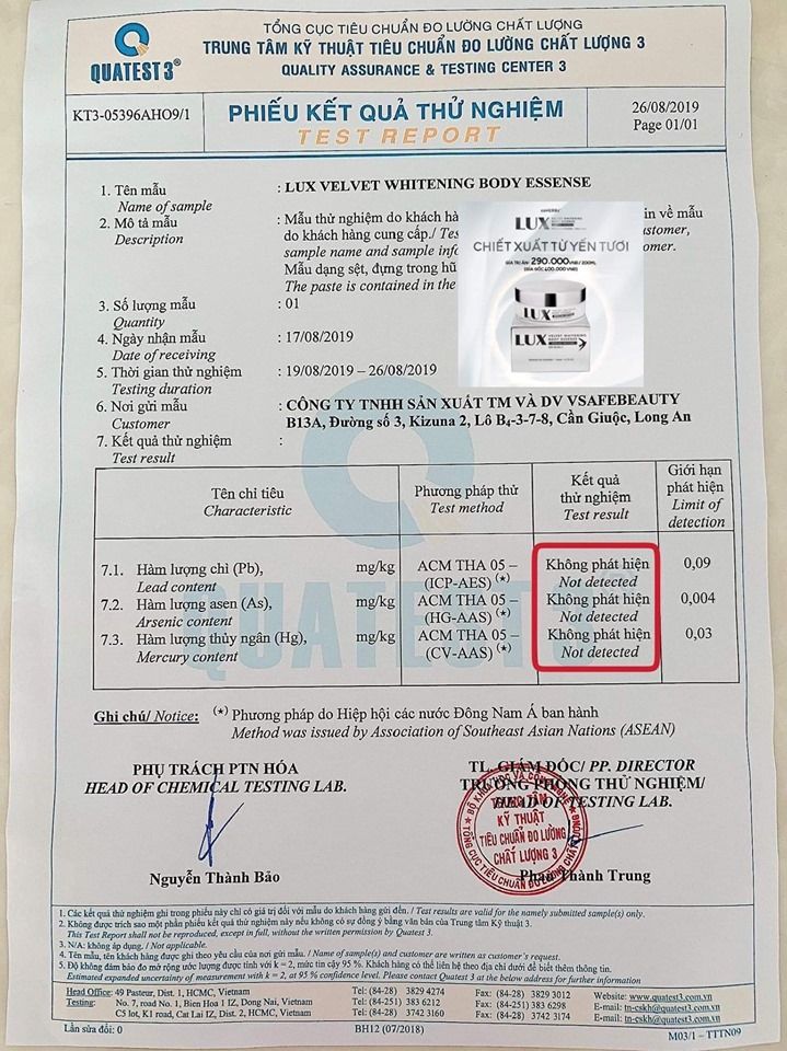 Kem body Lux - tinh chất yến tươi & collagen