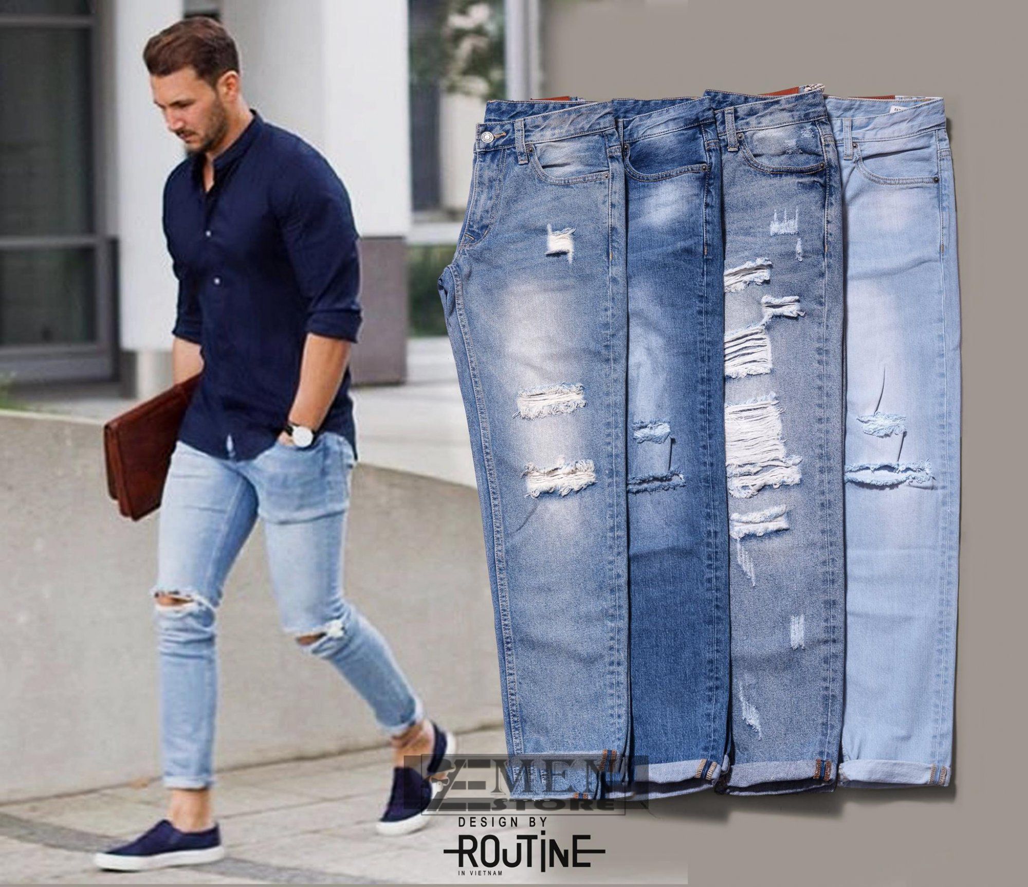 Đặc biệt, những chiếc quần rách gối với phong cách cực kỳ ấn tượng luôn khiến các tín đồ thời trang đứng ngồi không yên.