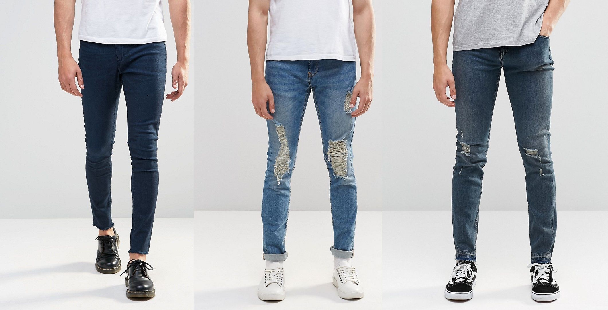 Quần spray-on denim với thiết kế ôm vừa phải sẽ giúp bạn tôn được vẻ đẹp khỏe mạnh và nam tính của mình