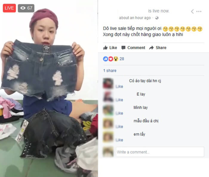 Livestream bán quần áo