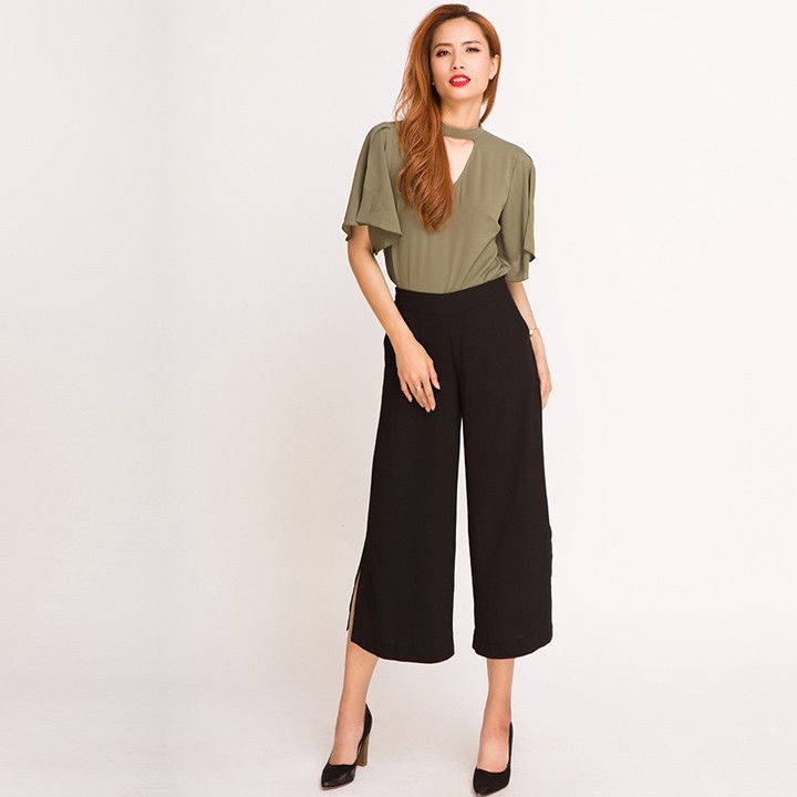 Quần ống rộng Culottes loại quần rất được ưa chuộng và chưa có dấu hiệu hạ nhiệt