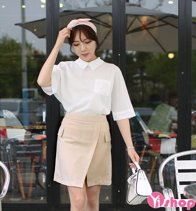Áo sơ mi nữ trắng đẹp, thanh lịch, tinh tế
