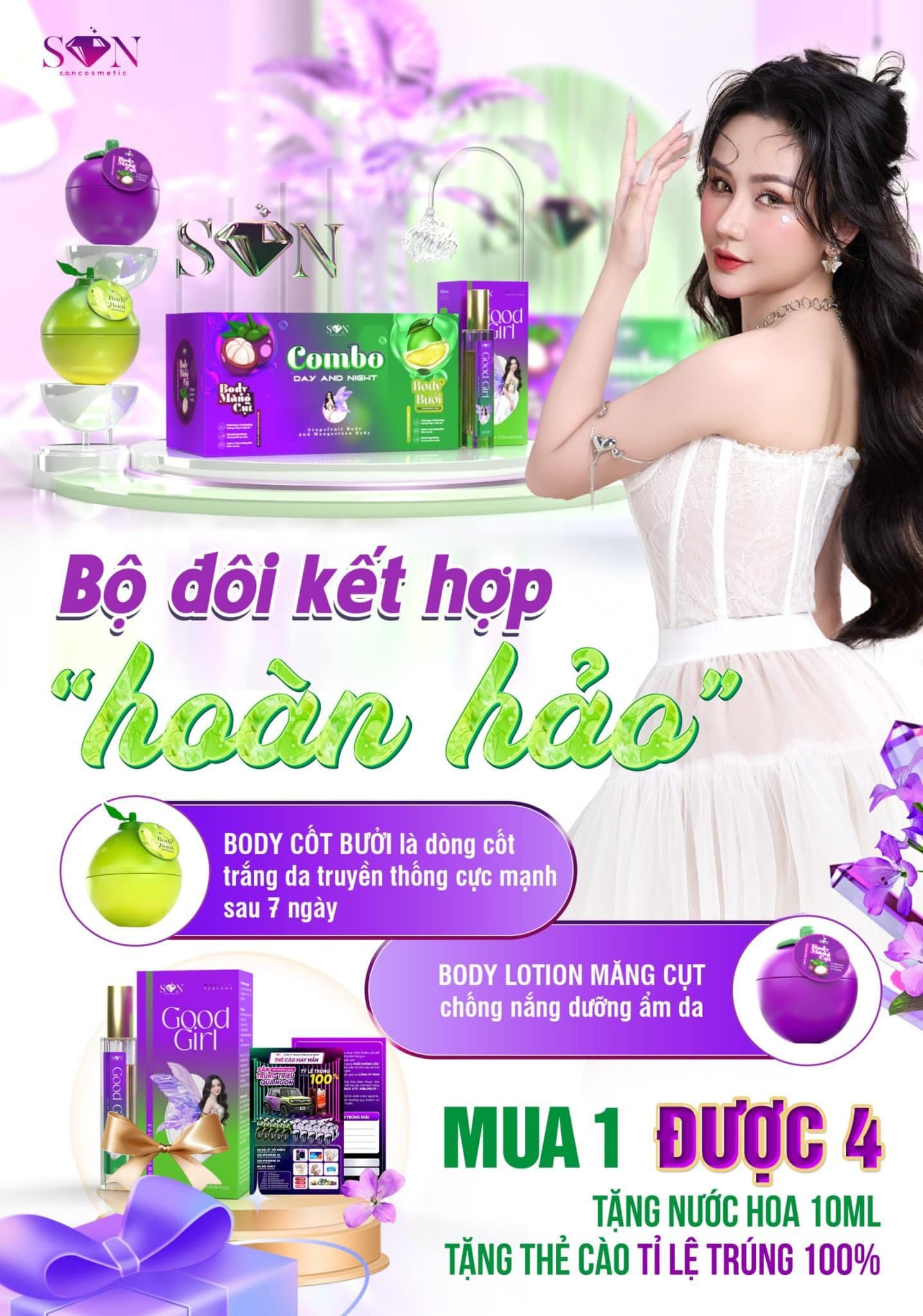 Nữ hoàng của dòng dưỡng trắng Body chỉ có thể là combo ngày đêm Body Bưởi và Măng Cụt