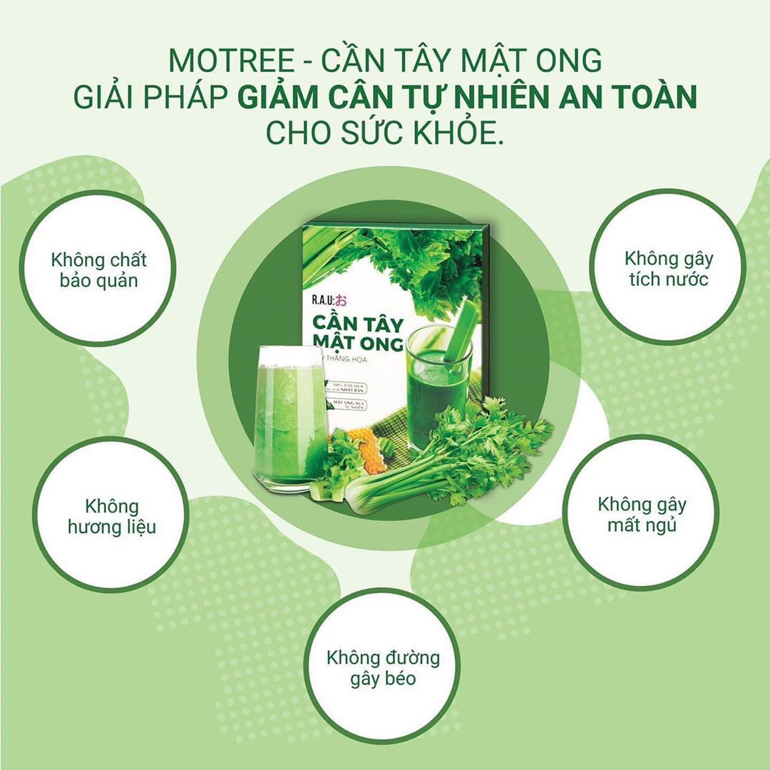 Nước cần tây mật ong Motree - thức uống diệu kỳ giúp bạn lấy lại vóc dáng mơ ước