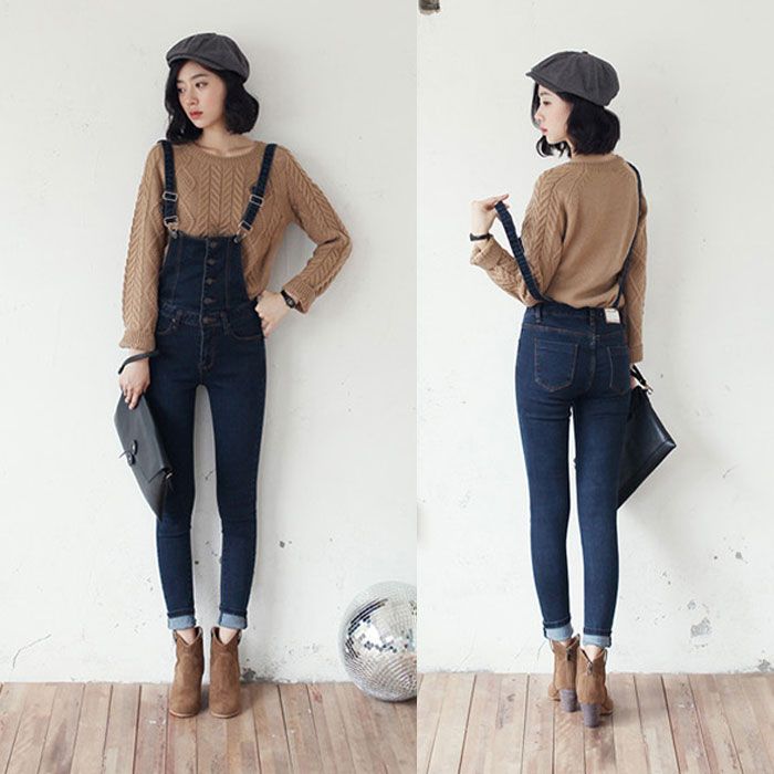 Những chiếc quần yếm jean nữ dài rất thích hợp với những cô nàng có chiều cao cân đối