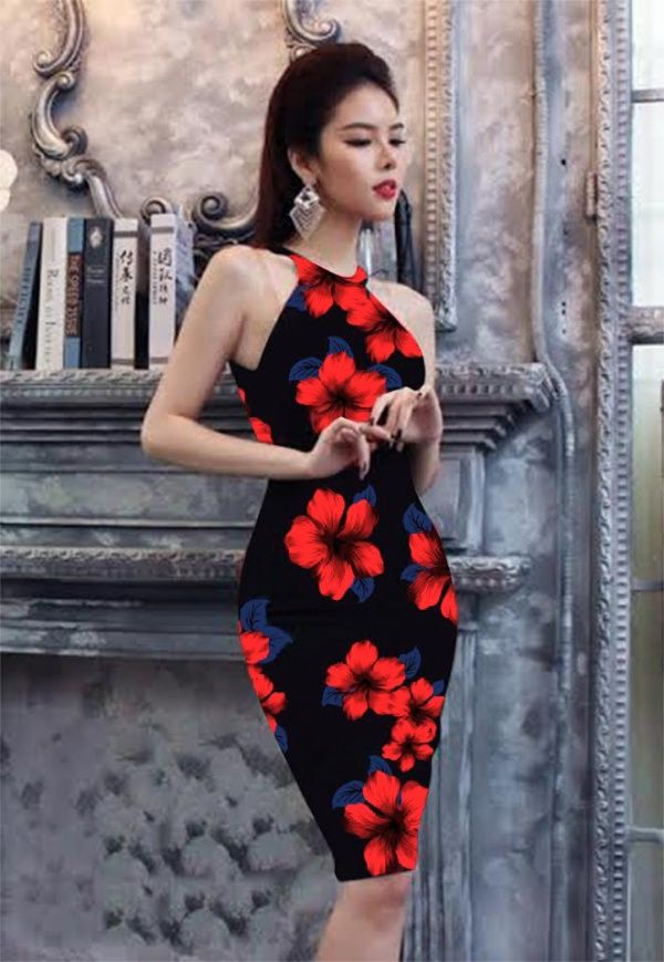 Chiếc váy đầm dự tiệc có những họa tiết nhẹ nhàng
