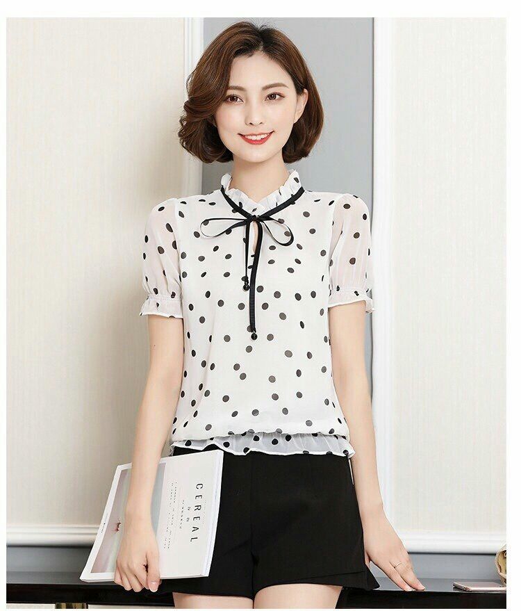 Sơ mi chấm bi lựa chọn số 1 nơi công sở