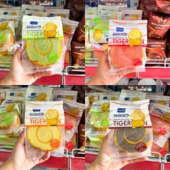 1 Cái Bánh Bông Lan Cuộn Da Hổ ZHUOGUAN 4 Màu (Vàng, Hồng, Nâu, Xanh)