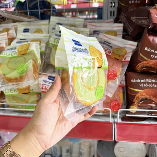 1 Cái Bánh Bông Lan Cuộn Da Hổ ZHUOGUAN 4 Màu (Vàng, Hồng, Nâu, Xanh)