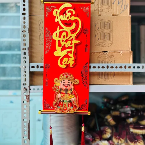1 Dây Treo Chúc Tết Mẫu Chữ Nhật Thần Tài( Nhiều Mẫu) - Liễn Nhung