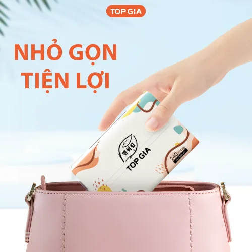 1 Thùng 10 Gói Giấy Ăn Topgia Đa Sắc