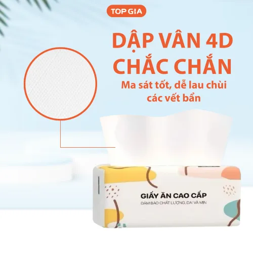 1 Thùng 10 Gói Giấy Ăn Topgia Đa Sắc
