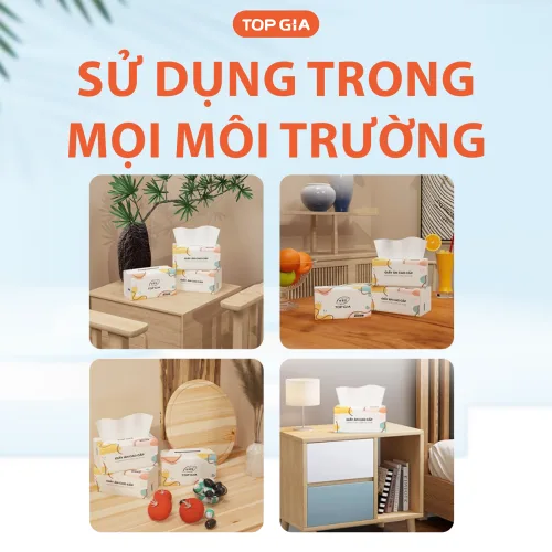 1 Thùng 10 Gói Giấy Ăn Topgia Đa Sắc