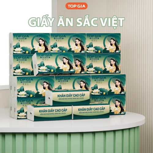 1 Thùng 20 Gói Giấy Ăn Topgia Sắc Việt
