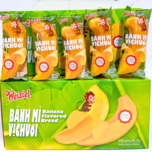 1 Thùng 2kg Bánh Mì Weisiel Trái Chuối - Bánh Mì Vị Chuối