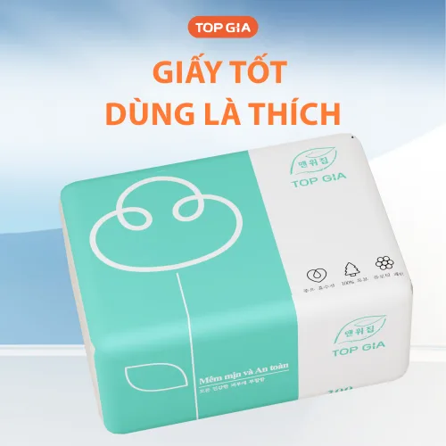 1 Thùng 40 Gói Giấy Ăn Topgia 3 Màu