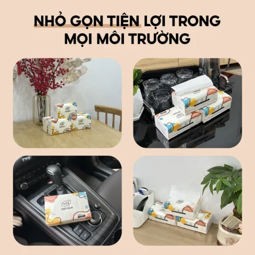 1 Thùng 40 Gói Khăn Giấy Ăn Sắc Màu Top Gia Loại Nhỏ