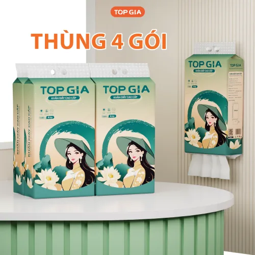 1 Thùng 6 Bịch Giấy Rút Đáy Topgia Sắc Việt