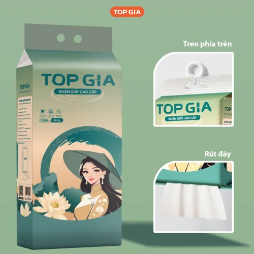 1 Thùng 6 Bịch Giấy Rút Đáy Topgia Sắc Việt