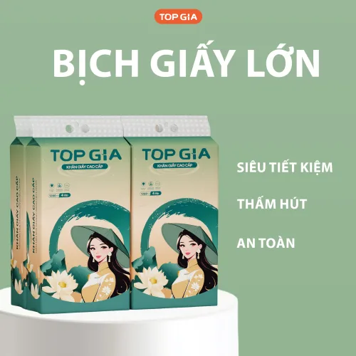 1 Thùng 6 Bịch Giấy Rút Đáy Topgia Sắc Việt
