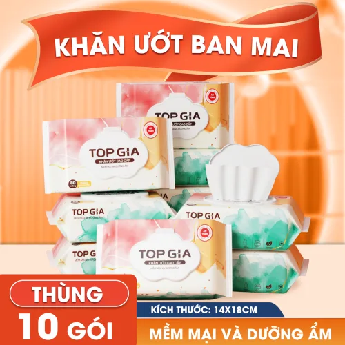 1 Thùng 6 Bịch Khăn Ướt 80 Tờ Topgia Ban Mai
