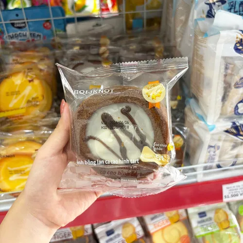 1 Thùng Bánh Bông Lan BOWKNOT Cacao Hình Tart - Thùng 24 Cái
