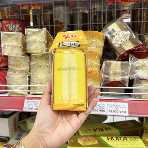 1 Thùng Bánh Bông Lan Tam Giác Weisiel Vị Phô Mai 2kg - Thùng 20 Cái