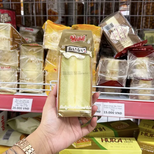 1 Thùng Bánh Bông Lan Tam Giác Weisiel Vị Trà Xanh - Thùng 20 Cái