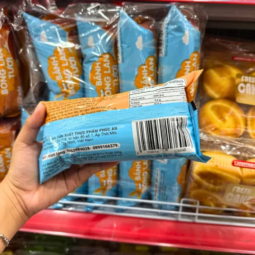 1 Thùng Bánh Bông Lan Tươi Trứng Sữa Kim Nguyên Vị Phô Mai (60g x 10 Lốc x 10 Gói) - Bịch Xanh Dương