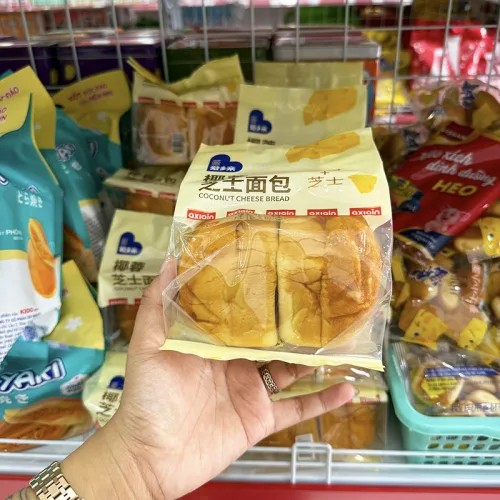 1 Thùng Bánh Mì Đôi AXIQIN Phô Mai Dừa 2,5kg - Thùng 20 Cái