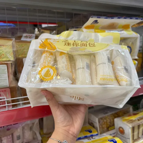 1 Thùng Bánh Mì Sữa Chua Mini Ông Già HESHAN Vị Phô Mai (360g x 12 Bịch)