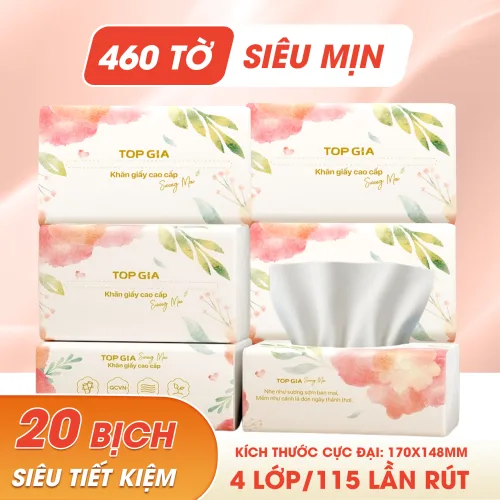 1 Thùng Giấy Ăn 10 Gói Topgia Sương Mai