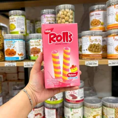 2 Hộp Bánh Ống Quế NABATI ROLL'S Nhân Phô Mai Dâu 50g