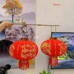 2 LỒNG ĐÈN NHUNG KẺ TẾT 80CM(Giá 2 cái)