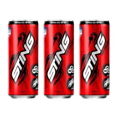 3 Lon Nước Ngọt Sting Hương Dâu Tây Đỏ 320ml