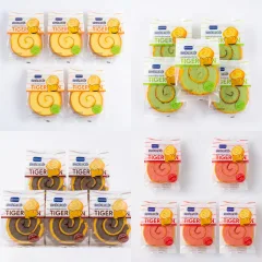 5 Cái Bánh Bông Lan Cuộn Da Hổ ZHUOGUAN 4 Màu (Vàng, Hồng, Nâu, Xanh)