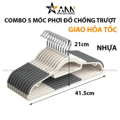 5 Móc Treo Quần Áo Chống Trượt 41.5x21cm