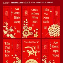 60 BAO LÌ XÌ NHUNG BẢN TO( CHỌN ĐƯỢC 10 HÌNH - 1 HÌNH 6 CÁI) nhiều hình