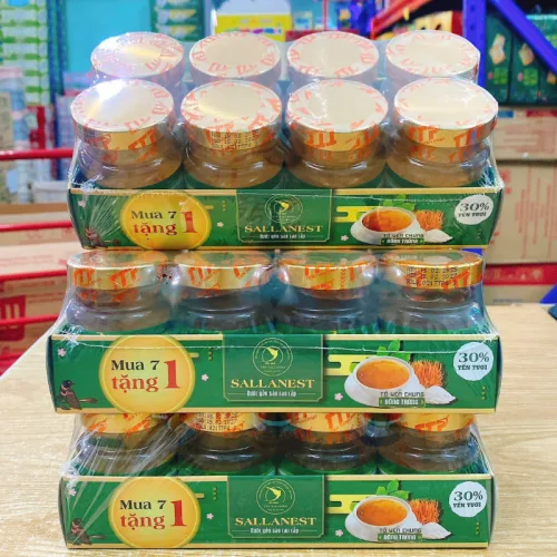 8 Hũ Tổ Yến Chưng Sallanest (Em Bé, Đông Trùng, Đường Phèn) - 30% Yến Tươi Salla Nest