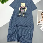 Đầm form suông tay ngắn cổ tròn in hình gấu The Pooh